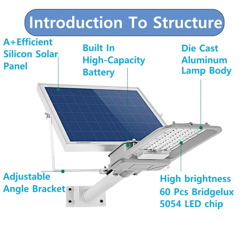 Light Messenger Customized Brightness Outdoor Split Panel Solar Energy Streetlight Lamp Aluminum 100W Integrated Solar Street LED Lighting Urban Country Road