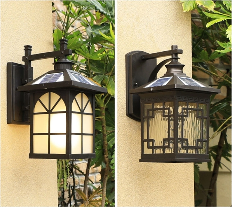 Solar Wall Lights Outdoor, Solar Wall Lamp Waterproof, Dusk to Down Porch Lighting Withsockets &amp; Clear Glass Shades