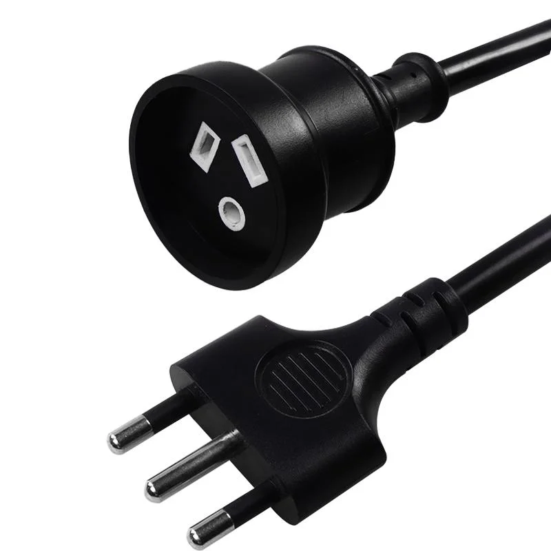 Cord 16A 250V Italy 3 Pin Power Plug Electrical Plug Black Italy