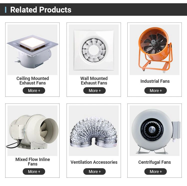Wholesale 100-200mm 4-6inches Bathroom Shower Kitchen Ceiling or Wall Mounting Shutter Ventilation Extractor Fan