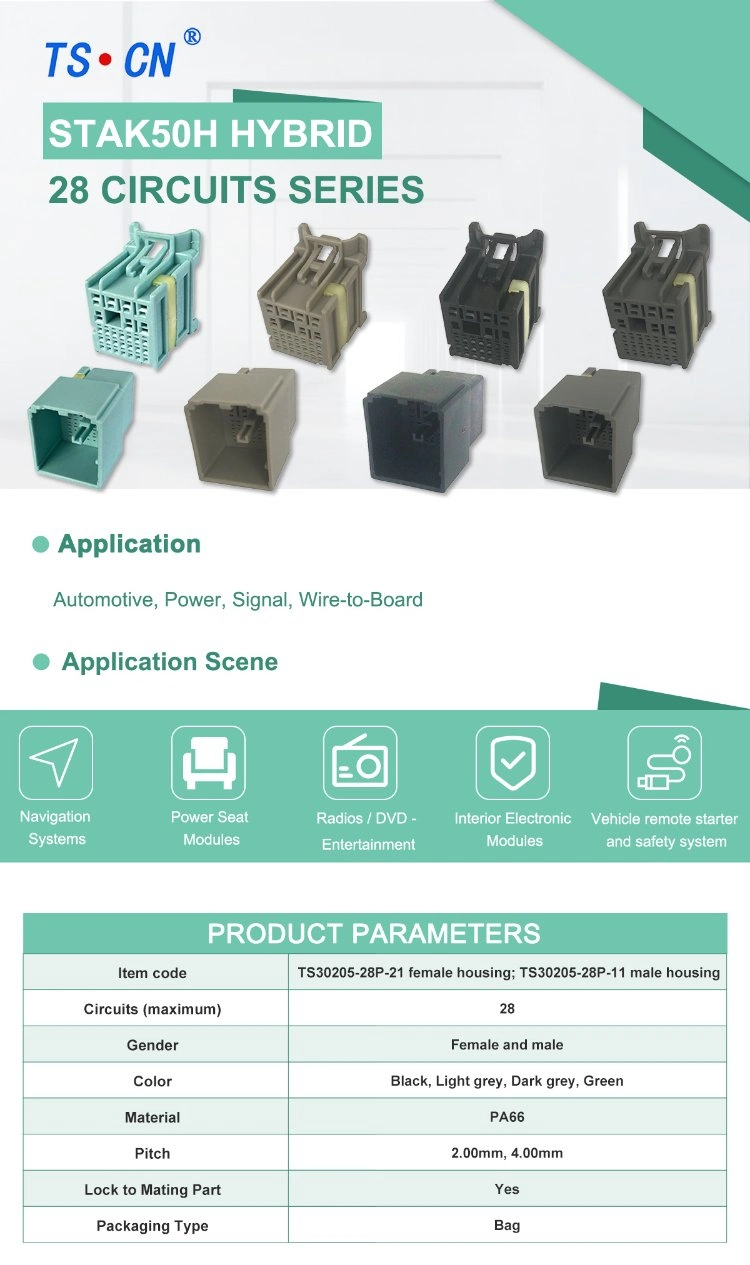 Stak50h Hybrid Receptacle, 28 Circuits, 1600140011/1600140012/1600140013/1600140014