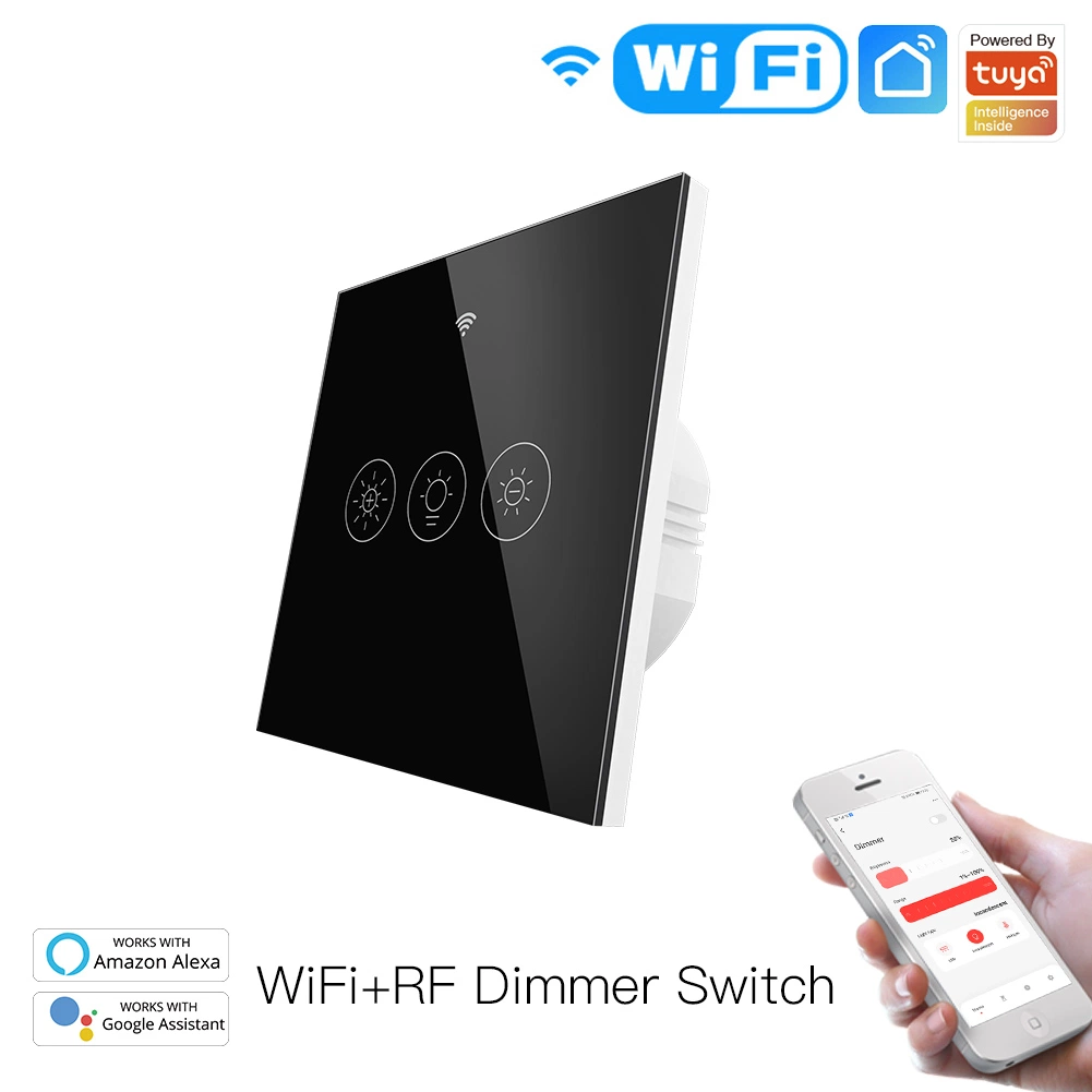 86*86mm EU/UK Standard WiFi RF Smart Light Dimmer Switch 2/3 Way