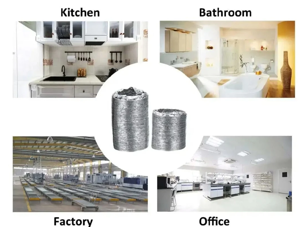 Hot Sale Fire Proof HVAC System Parts Non-Insulated Aluminum Foil Ventilation Flexible Air Duct