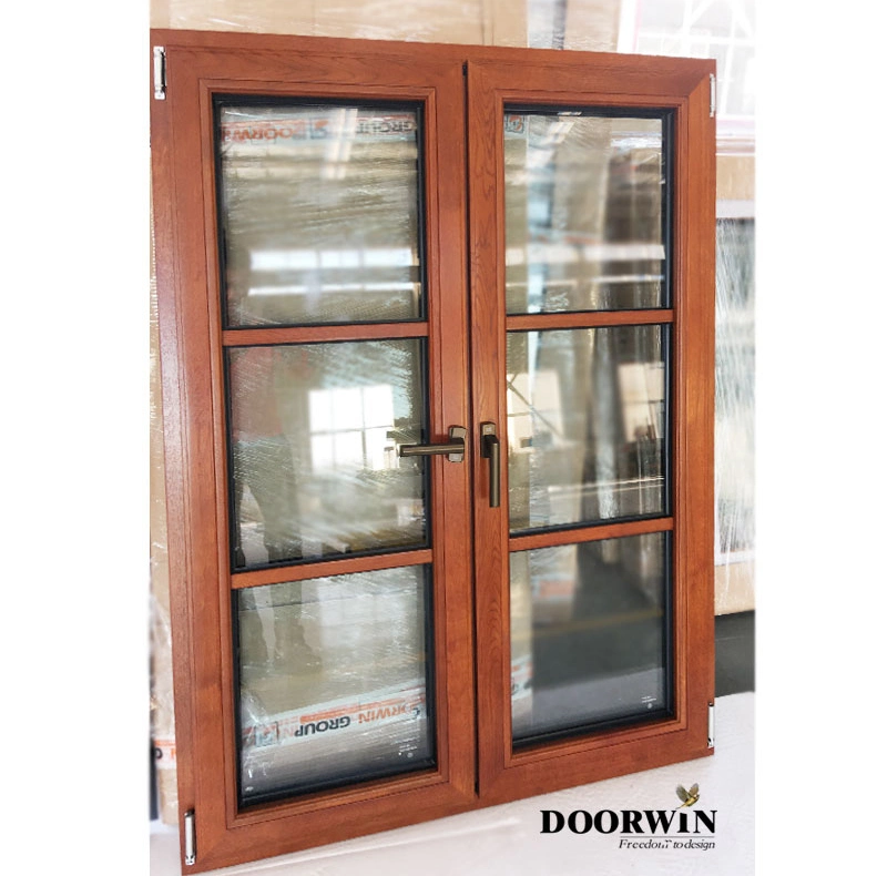 Australian Standard As2047 Custom Commercial Tempered Latest Designs Aluminum Clad Wood Casement Aluminium Profile Tilt and Turn Wooden Energy Efficient Windows