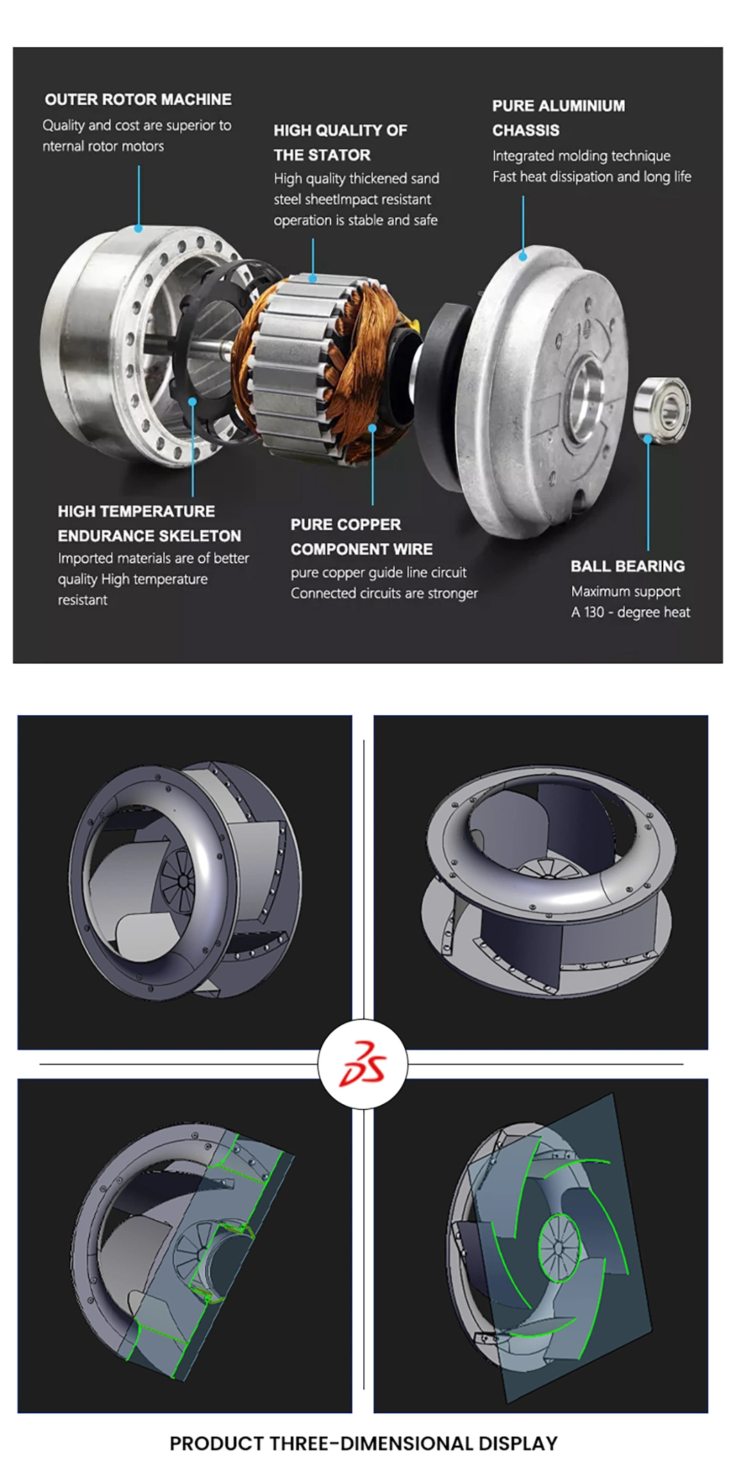 Jimee Motor China Debris Blower Manufacturer Jm310/70d4b2 149 (W) Rated Power DC Centrifugal Fans Used Commercial Fans Centrifugal HVAC Fans for Air Ventilation