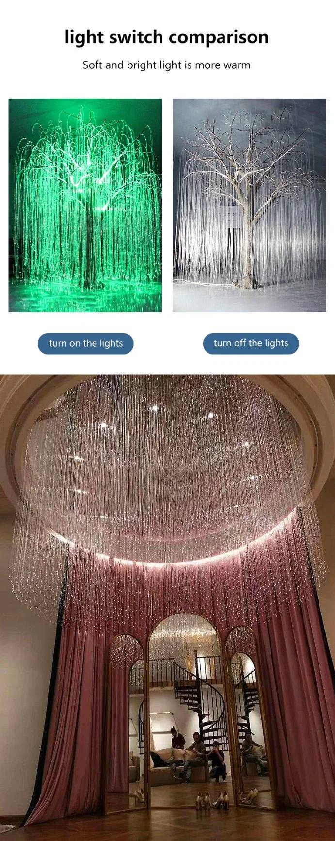 Decorative Lighting Optic Fiber Colorful Decorative Plastic Optical Light Fibers Sparkle Optic Fiber LED Sky Star Moon Planet Ceiling Light Fiber Optic Lighting