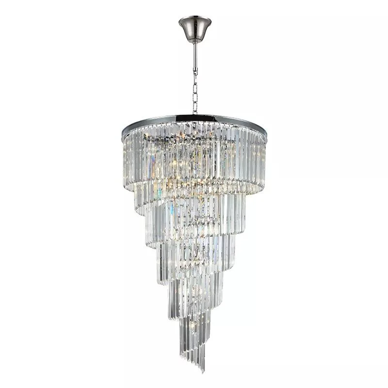 Luxury Crystal Chandelier Waterfall High Ceiling Long Drop Pendant Light New Design Long Modern LED Staircase Light