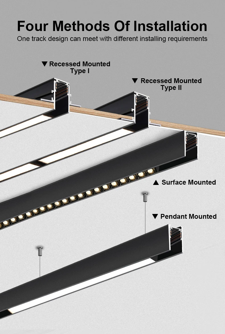 DC48V LED Interior Lighting Low Voltage LED Track Magnetic Track Light