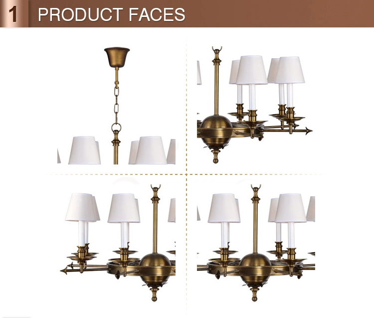 Brass Dining Room Chandelier Lighting Fixtures (WH-PC-04)