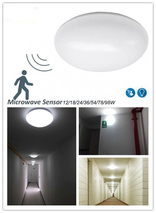 Hotsell 24W Auto on off Radar Microwave Motion Sensor LED Ceiling Lighting for Corridor Hallway Patio Yard Warehouse