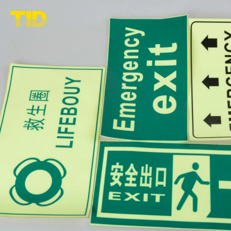 PVC/PMMA Printable Glow in The Dark Exit Signs