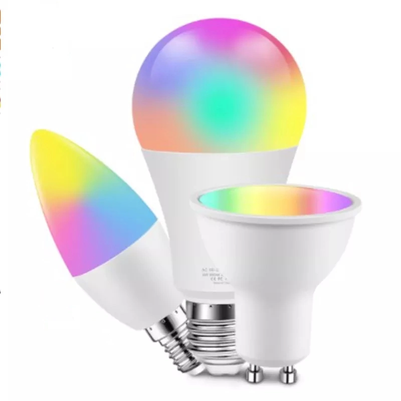 OEM Packing A60 5W 6W 7W 9W 10W 12W 15W 18W 20W E27 B22 Tuya WiFi+Bluetooth Control Dimmable LED Interior Smart Intelligent Bulb with 2700K 4000K 6500K and RGB