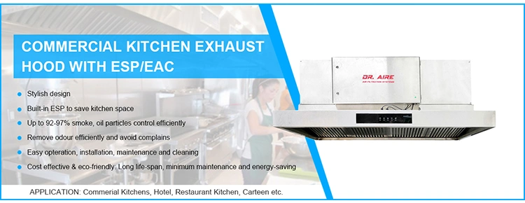 Purify Exhaust Range Hood for Rustaurant Hotel Commercial Kitchen