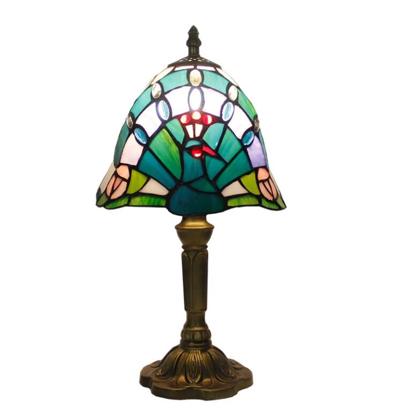 B-056L8 Inch Retro Creativity Stained Glass Lamp Bedside Desk Lamp Tiffany Lamp