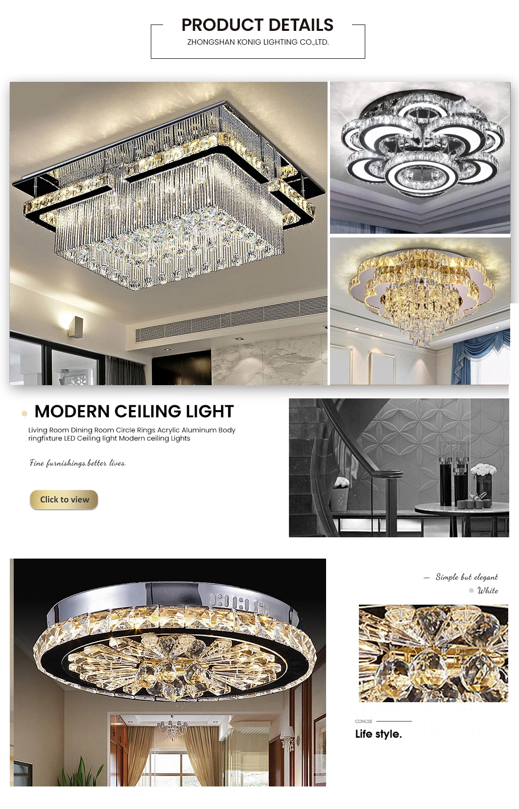 Modern LED Crystal Ceiling Lights Crystal Lamp Body China Modern Crystal Bead Chandeliers Metal Flush Mount Chandelier Ceiling Lights