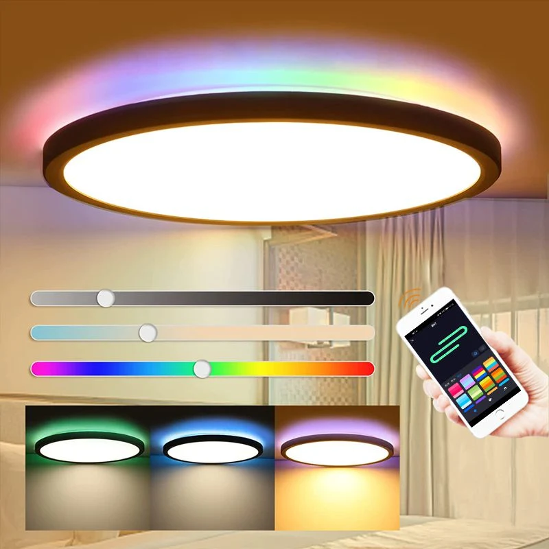 LED Flush Mount Ceiling Light with Back Ambient Light