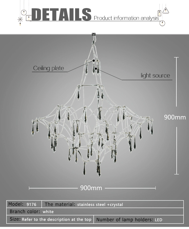 Dlss Lighting Novelty Crystal Chandelier Light with Lamp Holder LED