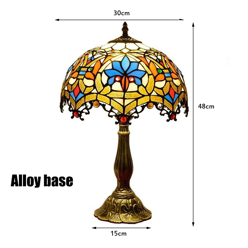Tiffany Table Lamp Grass Lampshade Bedroom Bedside Night Table Lamp (WH-TTB-66)