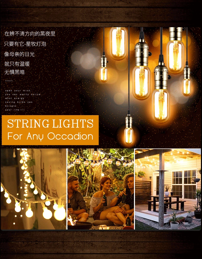 LED 4W Candle Filament Bulbs St64 A60 E27edison Decorative Antique Lighting