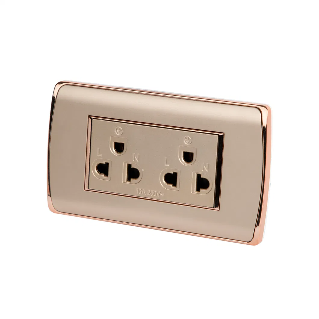 Customized Modern Style Double Us Wall Power Switch Socket Electrical Outlet