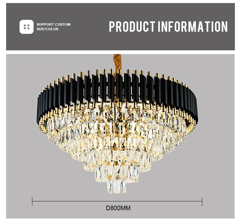 Nordic Post Modern Luxury Crystal Chandelier Pendant Lamp Office Banquet Hall Lighting