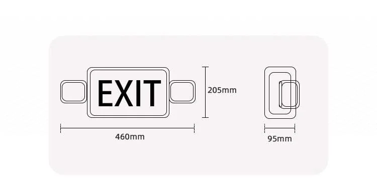 Wholesale Price White Emergency Light Lithium Battery Backup Exit Sign Combo with Red Letters