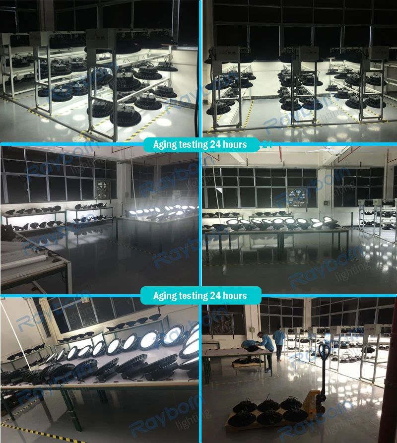 CE ETL SAA Warehouse Factory Gymnasium Workshop Indoor Industrial Fixtures UFO Lighting Sensor Dimmable 300W 250W 100W 120W 150W 200W LED High Bay Light