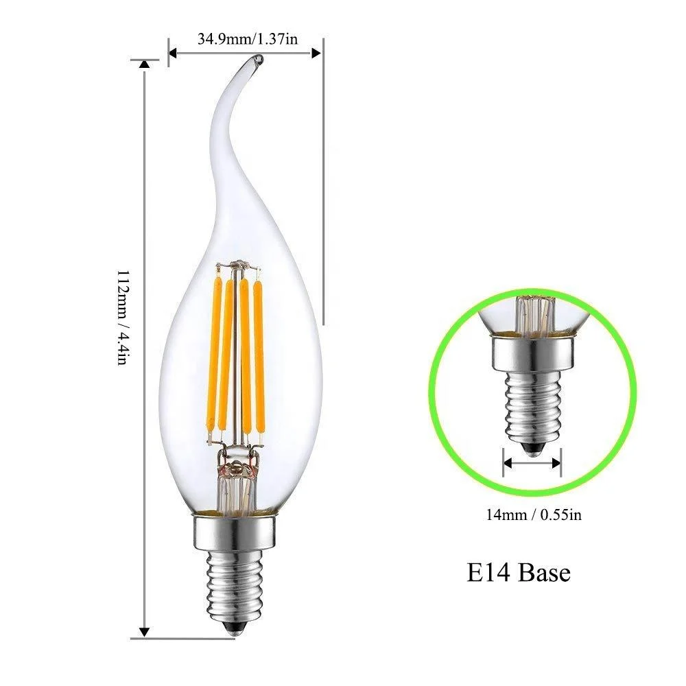230V 4W 470lm Retro Candle Light Replace Incandescent Bulbs