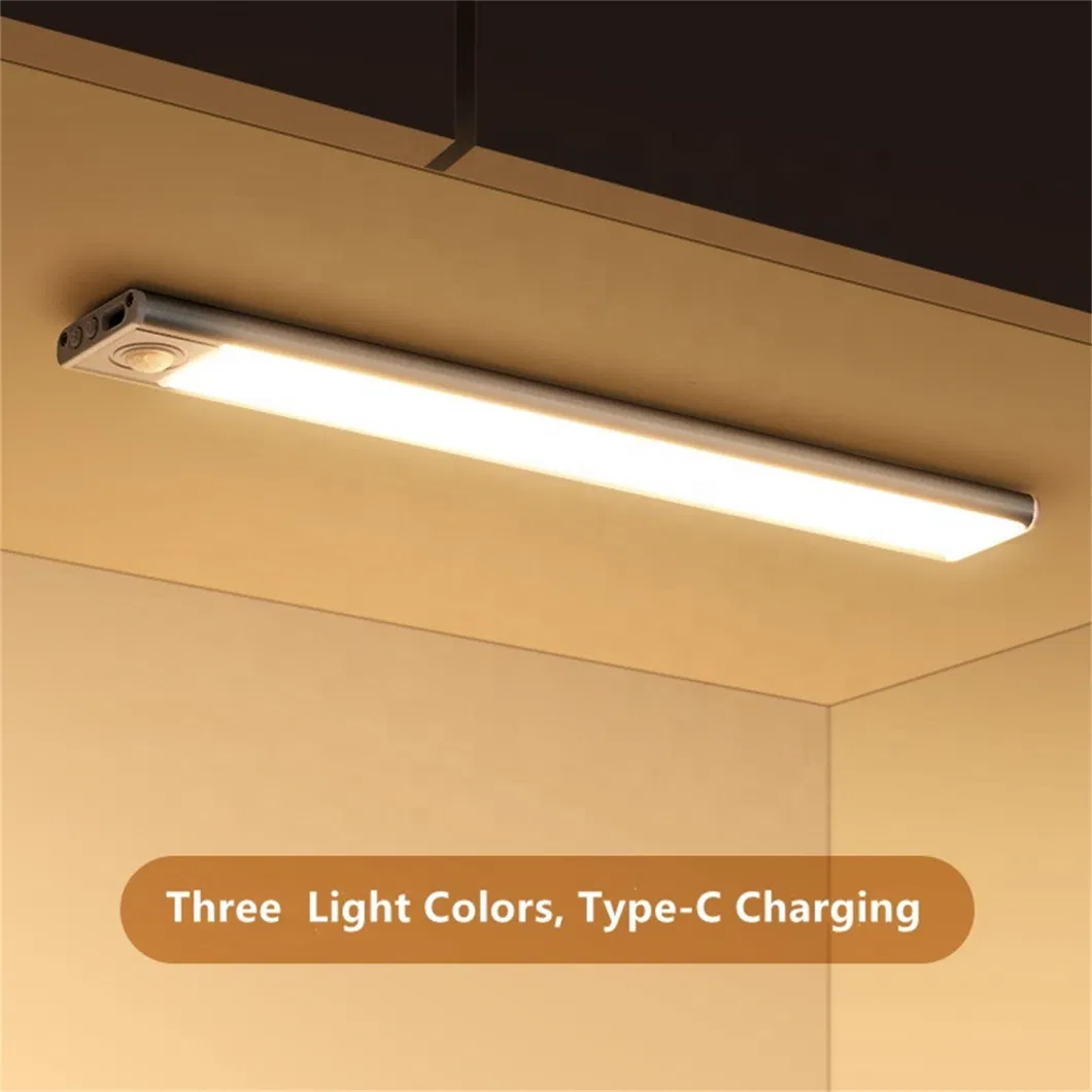 Bedroom LED Wireless Motion Sensor Closet Light Battery Rechargeable Ultra Thin Under Cabinet Night Lighting