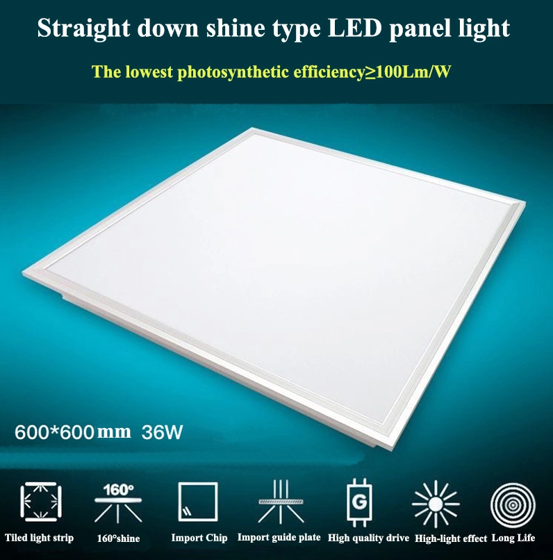 60W 600X600 LED Flat Panel 2X2FT Commercial White Drop Ceiling Office Lights