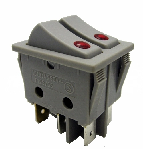 Sc797 Double Pole 15 (3) a 250V Red Green on-off on-on Coffee Machine Rocker Switch