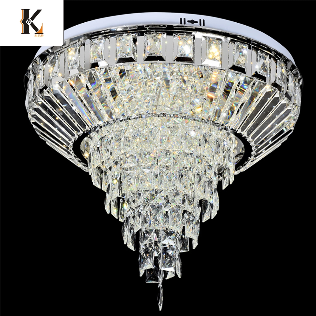 LED Crystal Ceiling Light China High-Quality Crystal Pendant Chandelier Lighting Flush Mount LED Ceiling Light Dining Room Bathroom Crystal Ceiling Lights