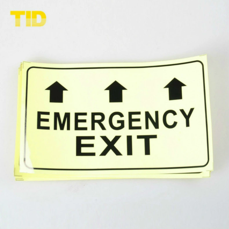 PVC/PMMA Printable Glow in The Dark Exit Signs