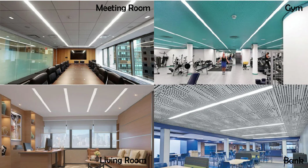 Easy Installation Fittings LED Linear Light Recessed Tube Lamp Housing Lighting with Reflector Cup