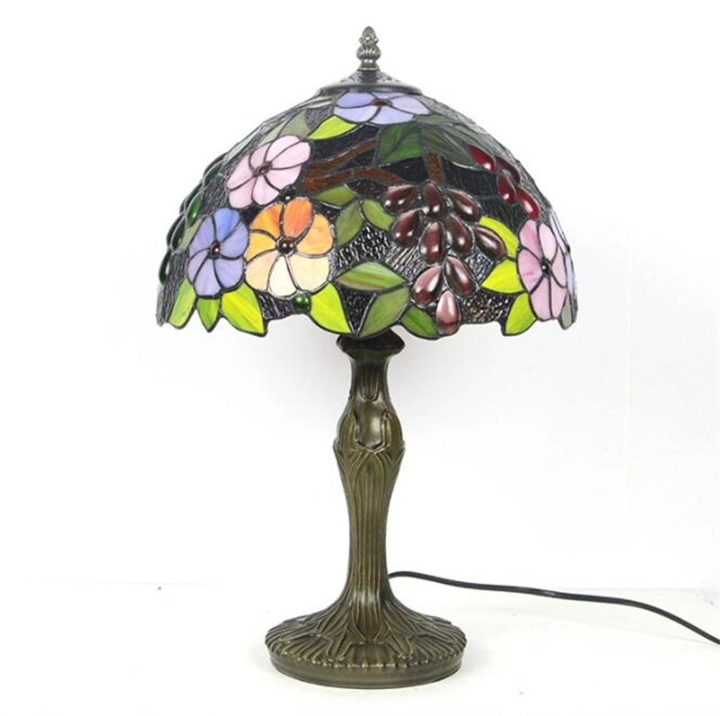 B-056L8 Inch Retro Creativity Stained Glass Lamp Bedside Desk Lamp Tiffany Lamp