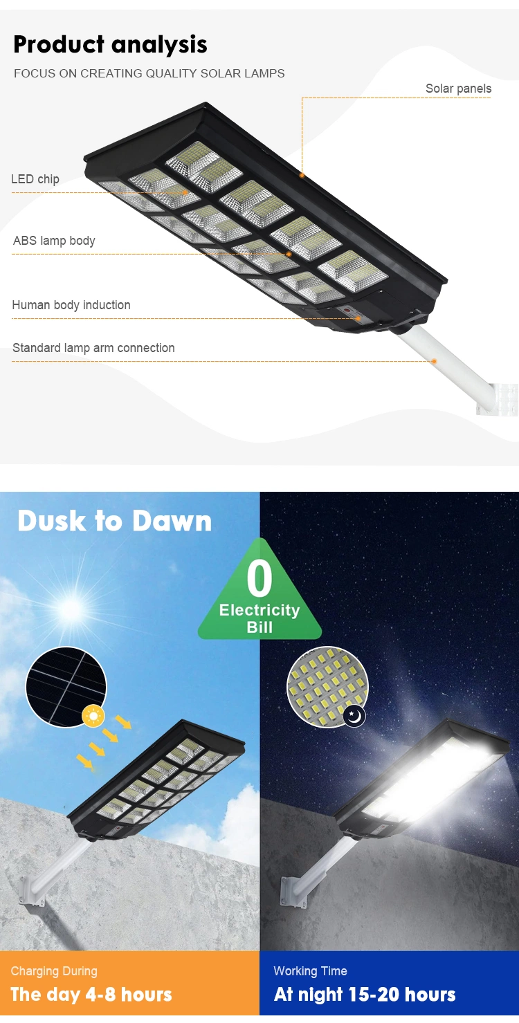 Hot Sale Outdoor 500W 1500W Solar Energy Wall Garden Lighting Motion Sensor Flood Lamp Price Waterproof IP65 All in One Integrated Best LED Solar Street Light