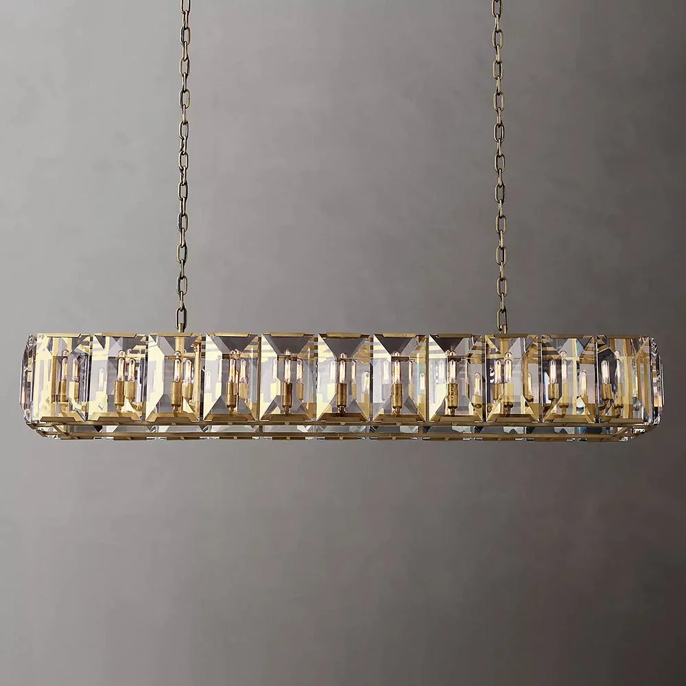 Nordic Grey Color Industry Designer Line Crystal Dining Room Chandelier Pendant Light Decoration Lighting Fixture