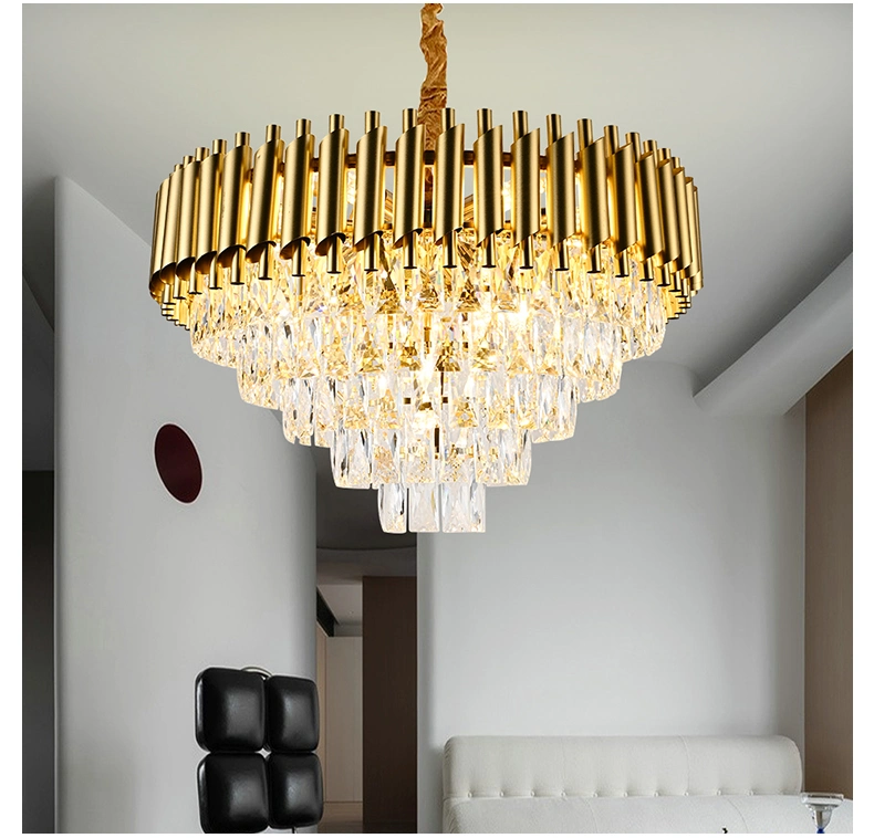 Indoor Luxury Modern Crystal Chandelier European Home Living Room Dining Room Pendant Lamp Hotel Banquet Hall Lighting