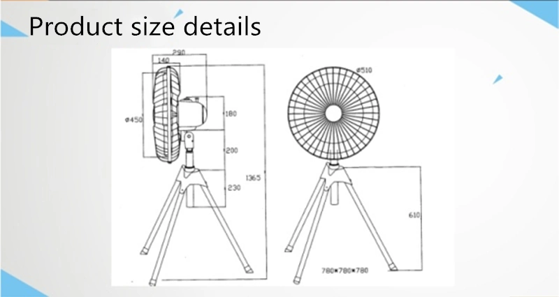 High Quality Low Noise Household Stand 220V Commercial Tripod Big Wind Electric Fan