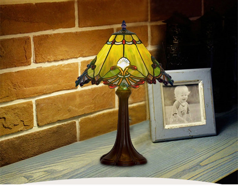 Retro Vintage Antique Home Art Deco Stained Glass Church Style Tiffany Lamp (WH-TTB-14)