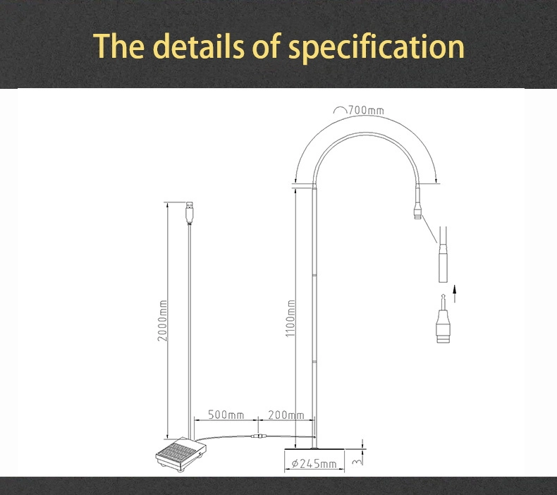 5W/10W Adjustable Googseneck Dimmeable Lash Light Grs Certification Eyelash Extensions Craft Task Lamps Floor Standing Light LED UV Lamp