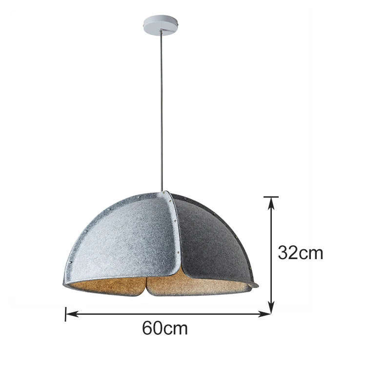 Best Seller for European American Market Scandinavian Simple Design Indoor Molded Pet Felt Office Decoration Chandelier Luxury Hanging Ceiling Light Lighting