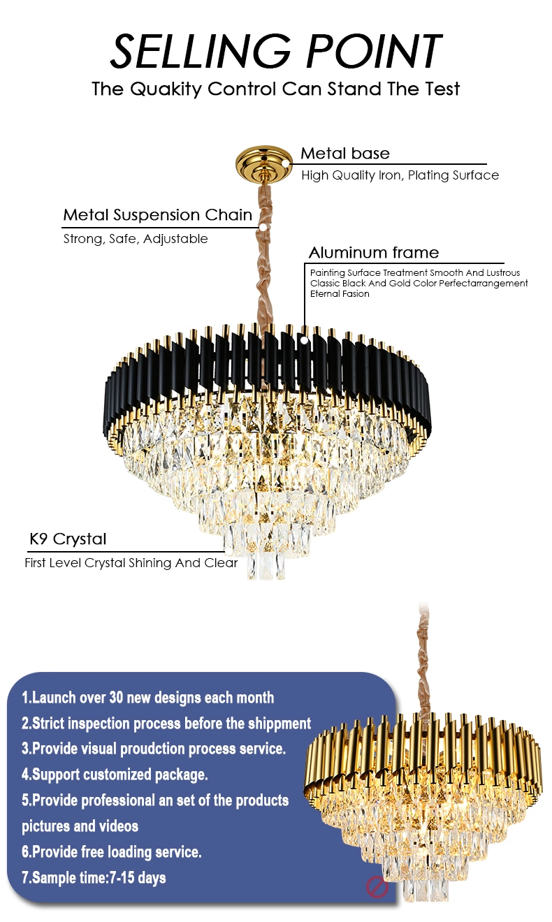 Hotel Gold Lustre-Salon Crystal Large High Luxury Crystal Chandeliers Ceiling Pendant Lights