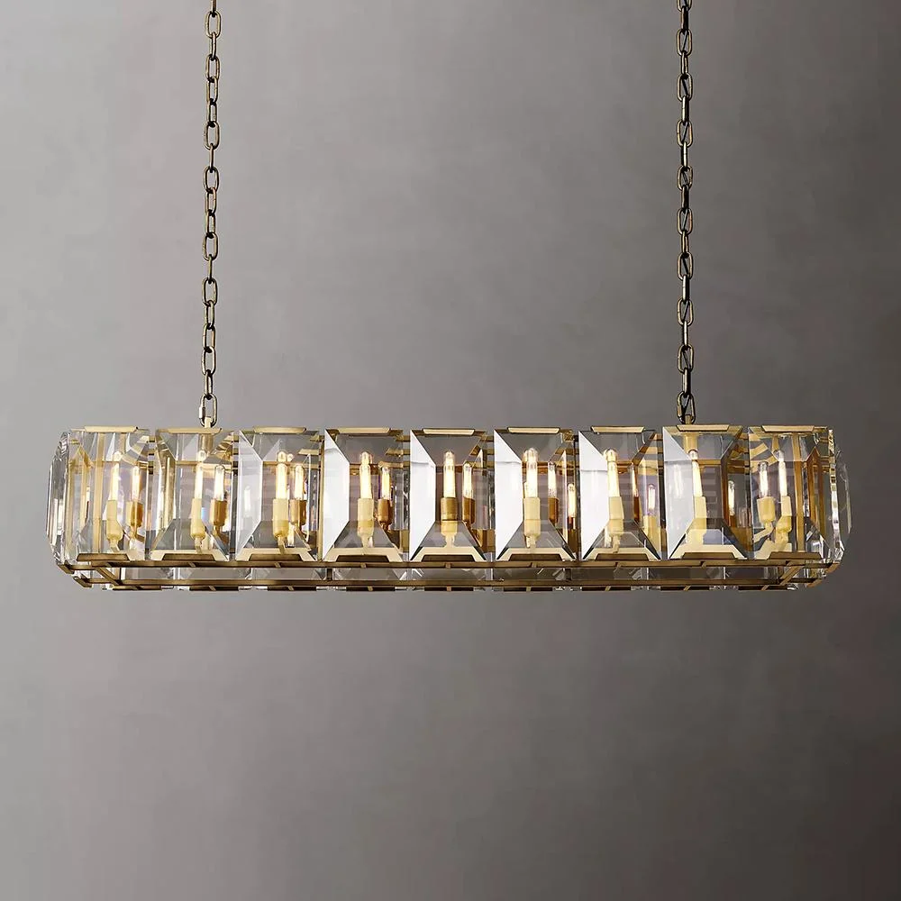Nordic Grey Color Industry Designer Line Crystal Dining Room Chandelier Pendant Light Decoration Lighting Fixture