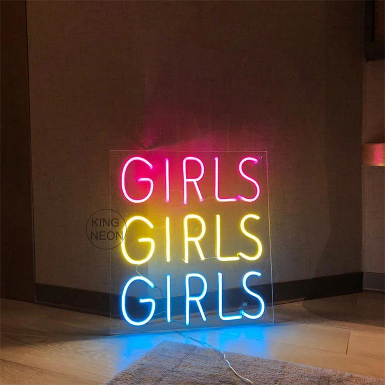 Glodmore2 Girls Girls Girls Illuminated Letters Sign Words Neon Sign Dropshipping RGB Colorful Flex LED Custom Neon Sign Light