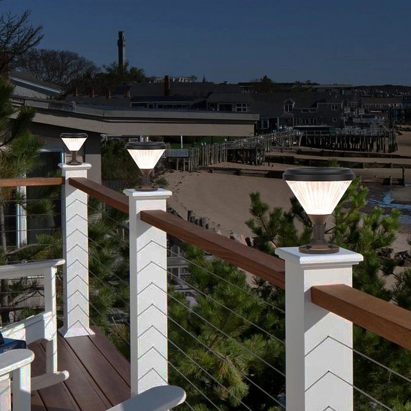 Hotook Garden Automatic Gate Lamp Sensor Outdoor Solar Column Inflatable Lighting Pillar Vintage Large Flash Lights
