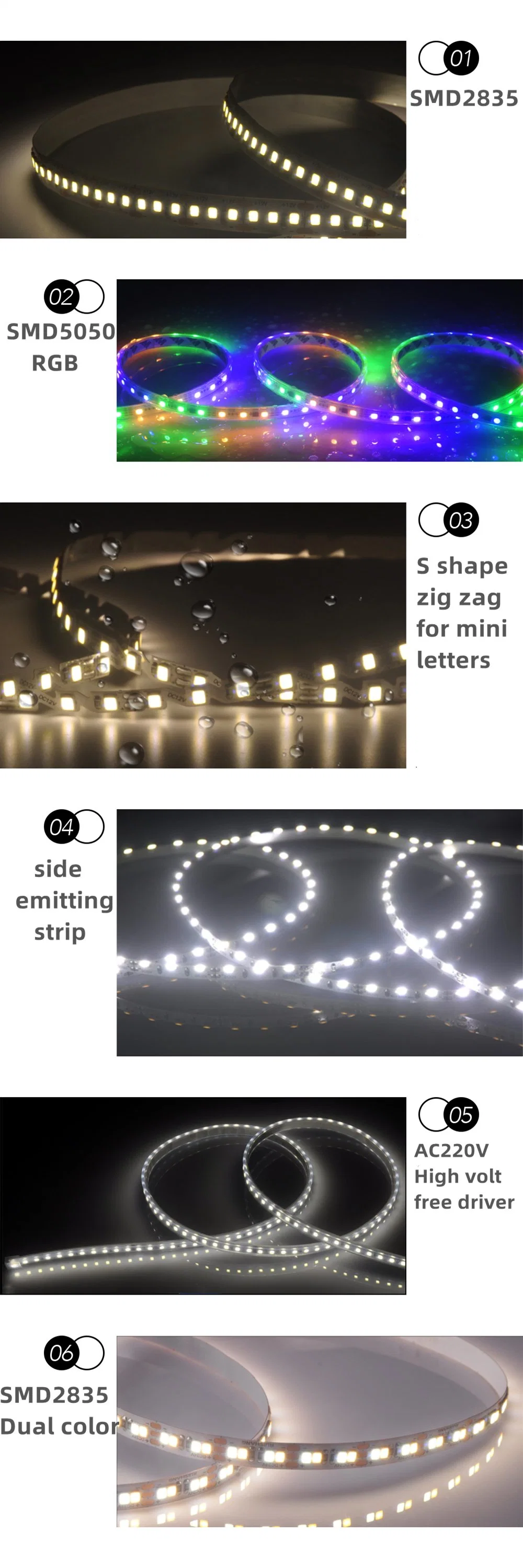 12V LED Strip Light 2835 LED 6000K Daylight White Light Strips for Under Bed Vanity Mirror Cabinet