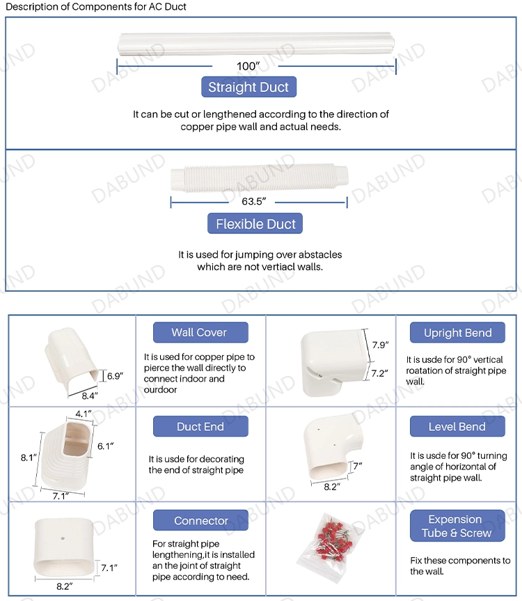 PVC Decorative Line Cover Set Air Conditioner Duct