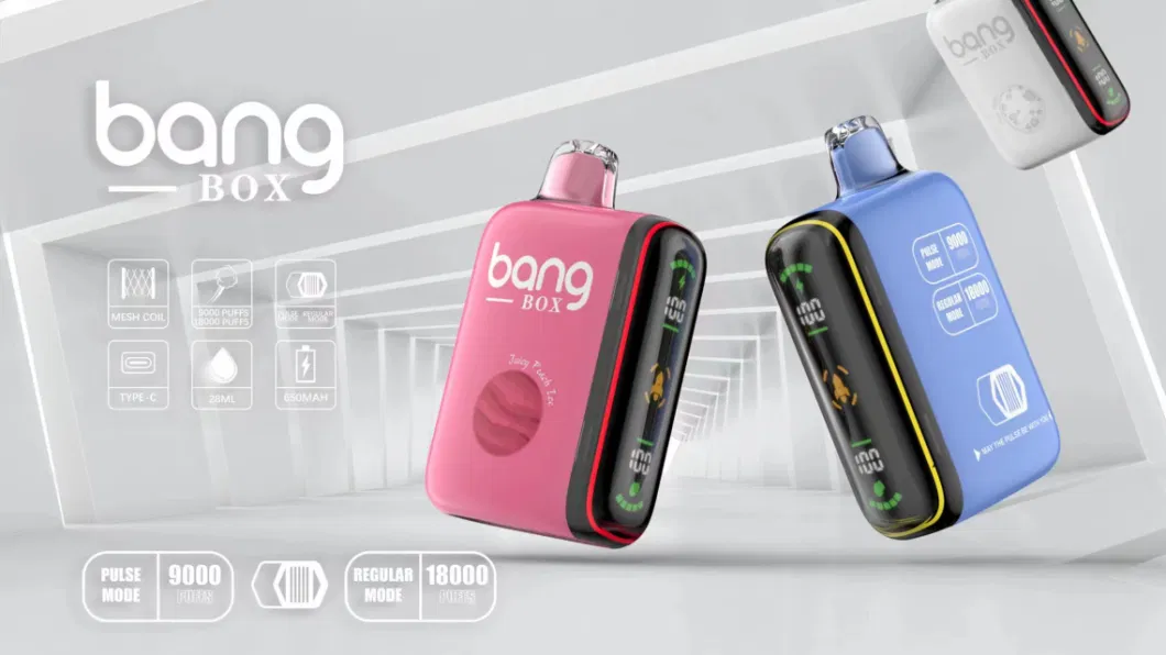 Original Bang Box 9000/18000 Puffs Disposable Vape with Full LCD Screen Dual Mesh Coils E Cigarette Geek Vapes Tornado 12000 Pulse 15000 Puff Airflow Vaporizer