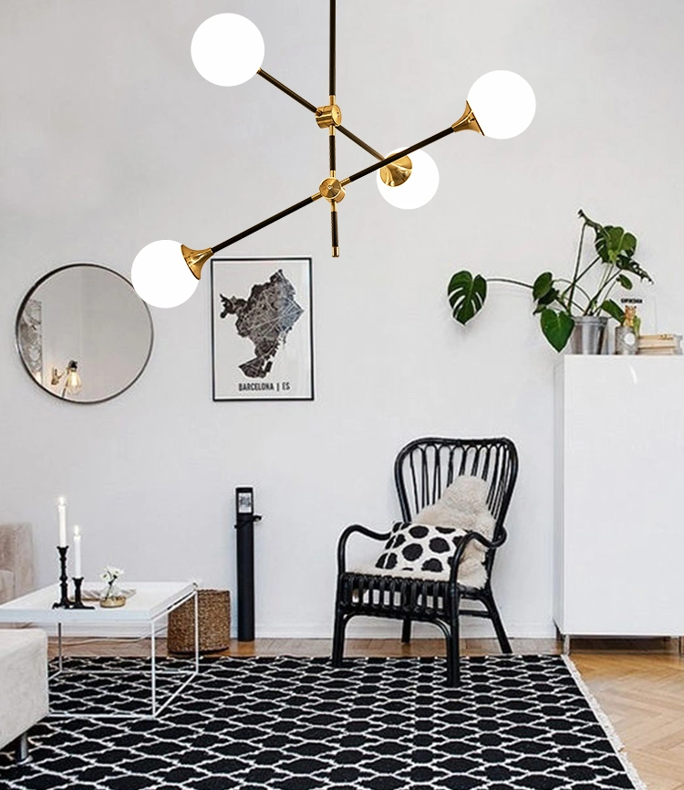 Popular Modern Gold&Black Glass Dining Room Pendant Ceiling Lamp Lighting, for Kitchen Room